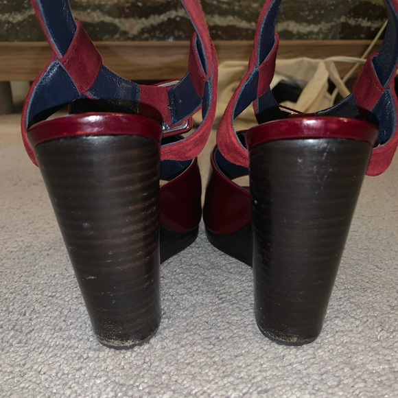 Celine Burgundy Suede and Patent Leather Heels - Picture 9 of 10